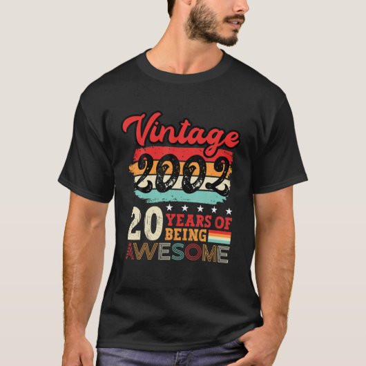 メンズ20th誕生日カッコいいデイアイディア20年 tシャツ (正面)