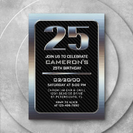 メンズ25th誕生日招待状 招待状