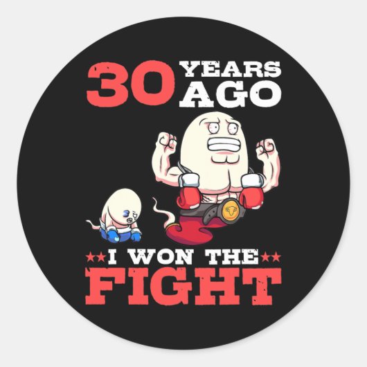 メンズ30年前の戦いで30歳の誕生日を迎えた ラウンドシール (正面)