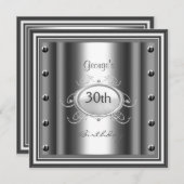 メンズ30thクロムバースデーパーティクローム 招待状 (正面/裏面)