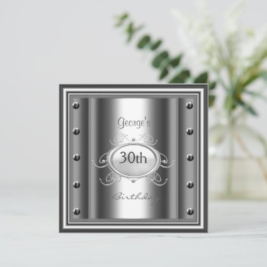 メンズ30thクロムバースデーパーティクローム 招待状 (スタンド正面)