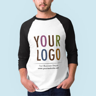 メンズ3/4スリーブラグランカスタムシャツ会社ロゴ Tシャツ
