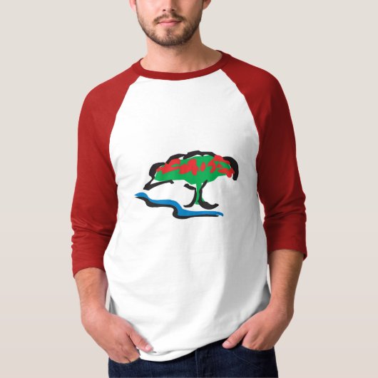 メンズ3/4本の袖 Tシャツ (正面)