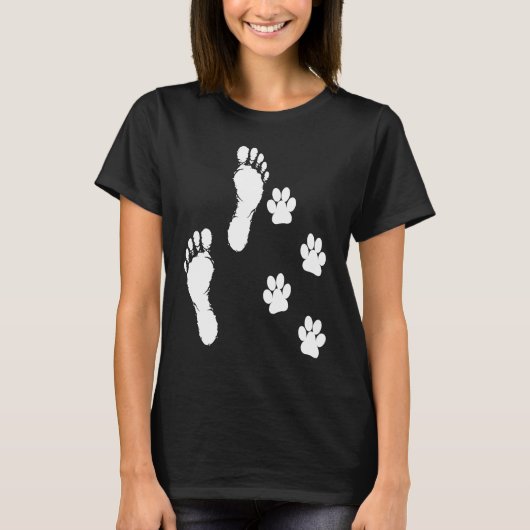 メンズ4足2足ワンチームおもしろい犬ウォーカー Tシャツ (正面)