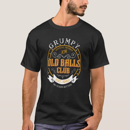 メンズ40歳の誕生日おばあちゃんオールド・ボールCL Tシャツ (正面)