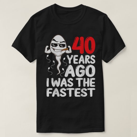 メンズ40歳の誕生日ガグドレス40年前の私は Tシャツ (デザイン正面)