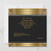 メンズ40th誕生日パーティー金ゴールドメタルスタッド2 招待状 (裏面)