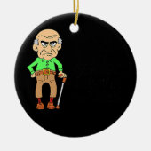 メンズ41公式に丘を越えて不機嫌な老人 セラミックオーナメント (正面)