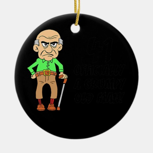 メンズ41公式に丘を越えて不機嫌な老人 セラミックオーナメント (正面)