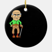 メンズ41公式に丘を越えて不機嫌な老人 セラミックオーナメント (裏面)