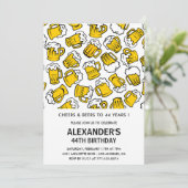 メンズ44歳の誕生日招待状応援とビール 招待状 (スタンド正面)