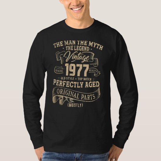 メンズ45歳ヴィンテージ1977年45日 Tシャツ (正面)