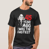 メンズ45誕生日ギャグドレス45年前の私は Tシャツ (正面)
