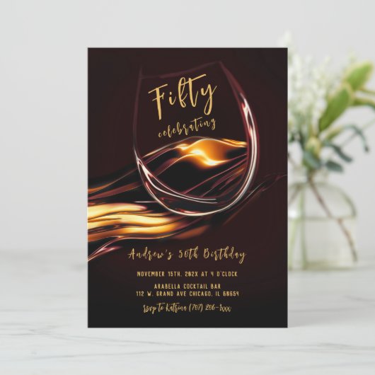 メンズ50誕生日 招待状 (スタンド正面)