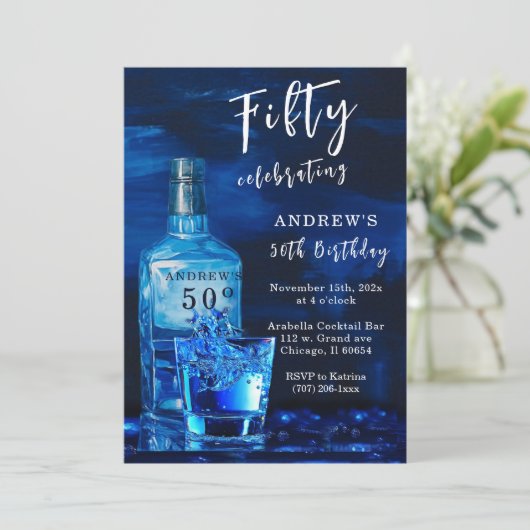 メンズ50誕生日 招待状 (スタンド正面)