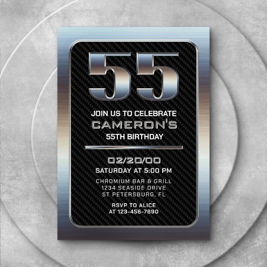 メンズ55誕生日招待状 招待状