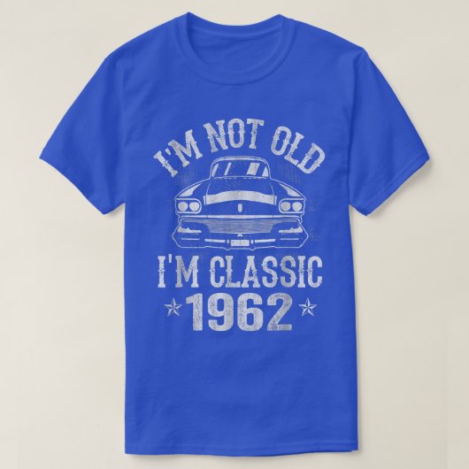 メンズ60歳ヴィンテージ1962クラシック号車60th Bir Tシャツ (デザイン正面)