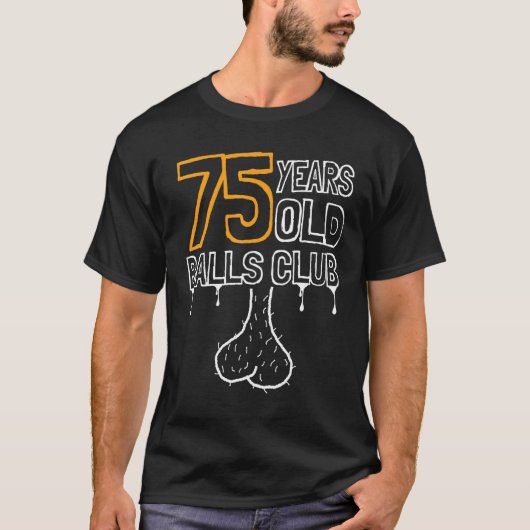 メンズ75誕生日オールドボールクラブ75年のアウェス Tシャツ (正面)