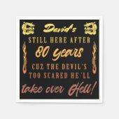 メンズ80誕生日ユーモア スタンダードカクテルナプキン (正面)