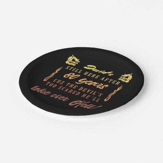 メンズ80誕生日ユーモア ペーパープレート (アングル)