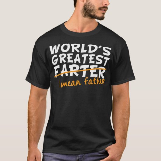 メンズ おもしろい 父の日 ギフト 世界一の屁こきパパ Tシャツ (正面)