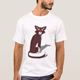 メンズ かわいい 茶猫 グラフィックTシャツ | オリジナル キャ Tシャツ