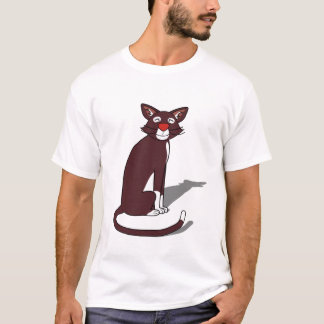 メンズ かわいい 茶猫 グラフィックTシャツ | オリジナル キャ Tシャツ