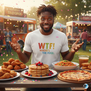 メンズ どこに食べ物があるのTシャツ Tシャツ