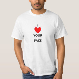 メンズ・アイは君の顔シャツを愛してる Tシャツ