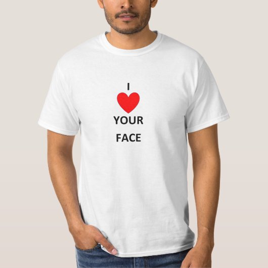 メンズ・アイは君の顔シャツを愛してる Tシャツ (正面)