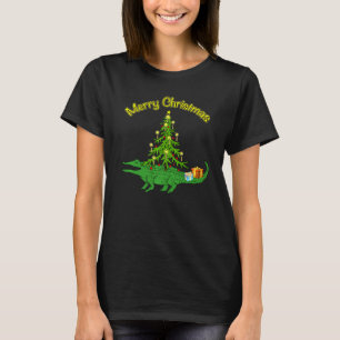 メンズ アリゲーター ガー Xmas ツリー ホリデー 楽しい Tシャツ