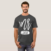 メンズ カップル お揃い Mr and Mrs 2021 面白い Tシャツ (正面フル)