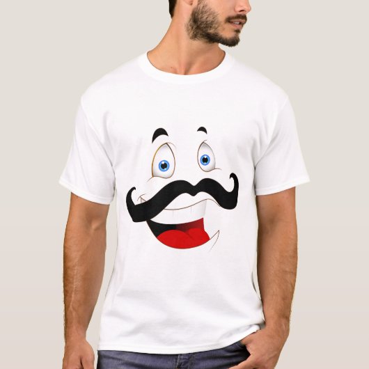 メンズ カートゥーン 笑顔 Tシャツ (正面)