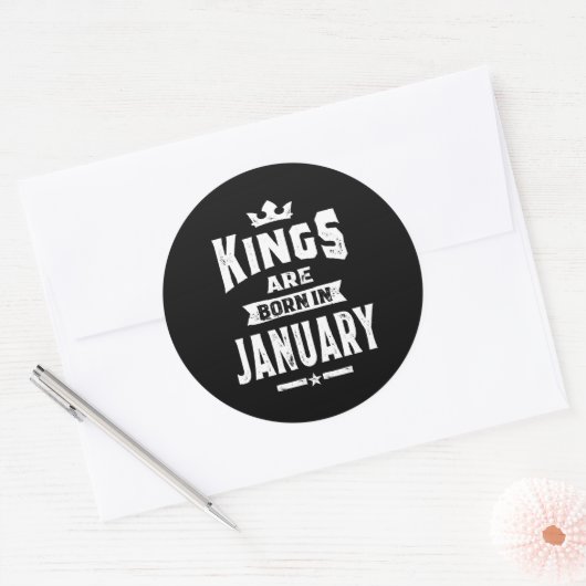 メンズ・キングは1月生まれの誕生日・ギフトに ラウンドシール (封筒)