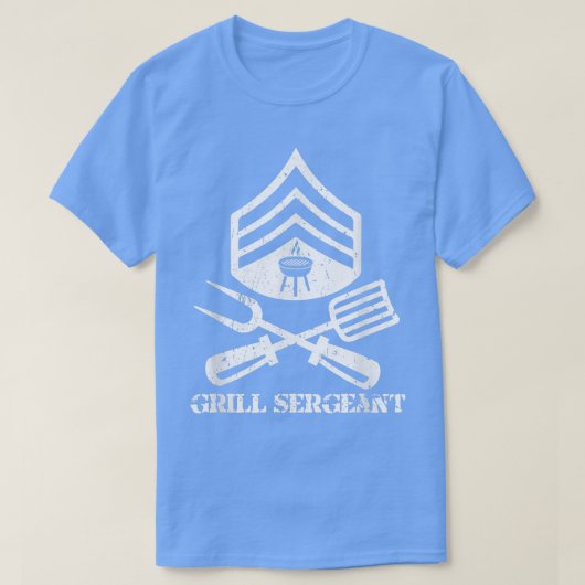 メンズ・グリル巡査部長BBQマスター・グリリング Tシャツ (デザイン正面)