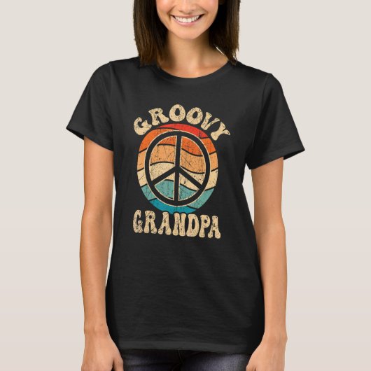 メンズ グルービー グランドパ 70年代の美観 ノスタルジア 1970年代 Tシャツ (正面)