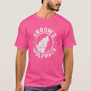 メンズ グルームのウルフパック グルーム ブライズメン バチェラー パーティー Tシャツ