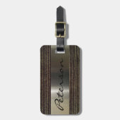 『メンズ・グレー・コーデュロイとスチールの像』 ラゲッジタグ (正面縦)