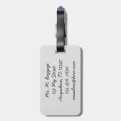 『メンズ・グレー・コーデュロイとスチールの像』 ラゲッジタグ (裏面縦)