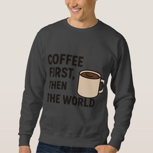 メンズ コーヒー 引用 フーディー スウェットシャツ (正面)