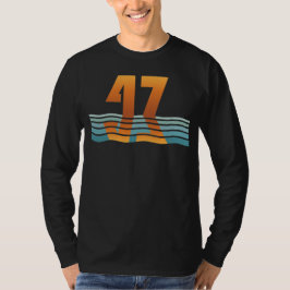 メンズ サンセット 47 ロングスリーブ T シャツ、バージョン 2 Tシャツ