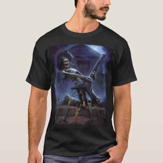 メンズ スケルトン ロッキン Tシャツ (正面)