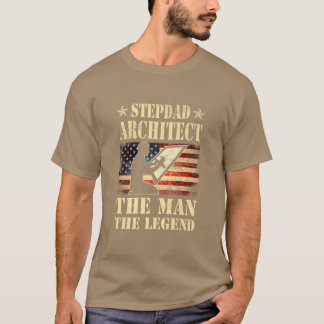 メンズ・ステップダッド・アーキテクトザ・マン・ザ・レジェンド・メン・ファス Tシャツ