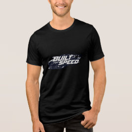 メンズ・スピード重視のブラック・レーシング・スポーツカーモチーフTシャツ トライブレンドTシャツ
