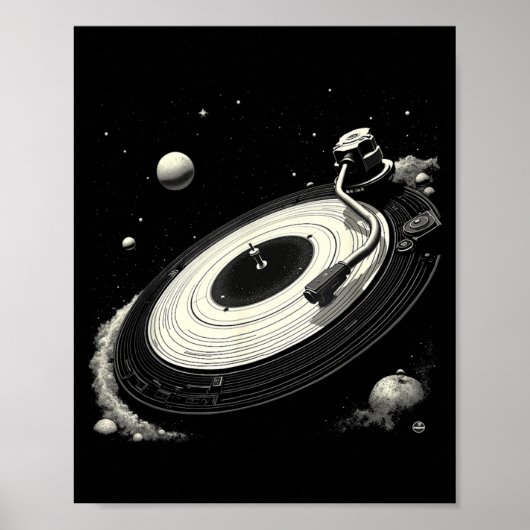 メンズ ソーラーシステム レコード Space DJ ポスター (正面)