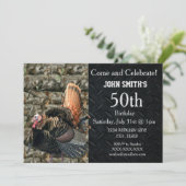 メンズ ターキー ハンティング カモ バースデー インビテーション (スタンド正面)