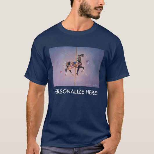 メンズ ダークTシャツ - ペタルマ カルーセルホース 2 Tシャツ (正面)