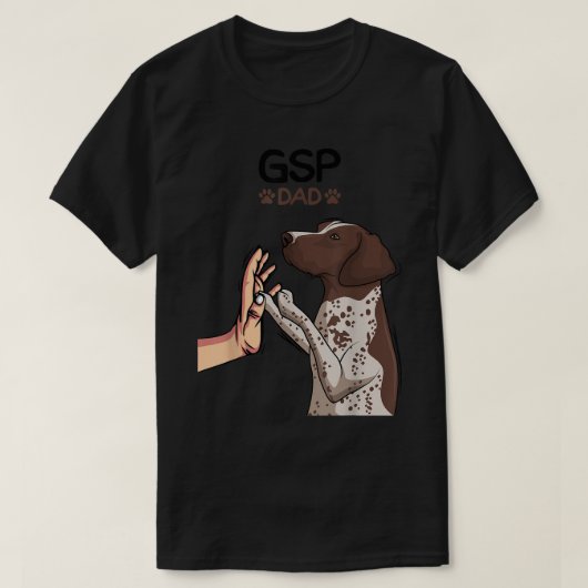 メンズ・ドイツの短いポインタGSPドッグパパ  Tシャツ (デザイン正面)