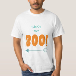 メンズ・ハロウィンTシャツ - 彼女は僕のブー! Tシャツ