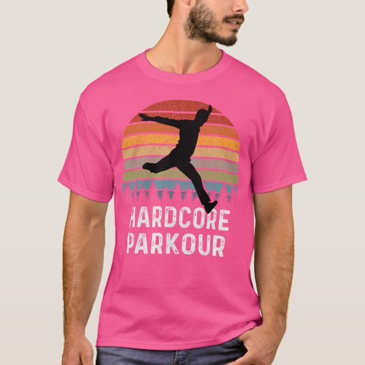 メンズ ハードコア パルクール レトロ Tシャツ (正面)